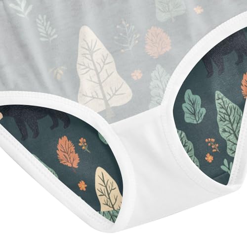 ZZKKO Forest Black Bear Girls Underwear Toddler Panties for Girls Comfort Brief Size 2T-8Y4