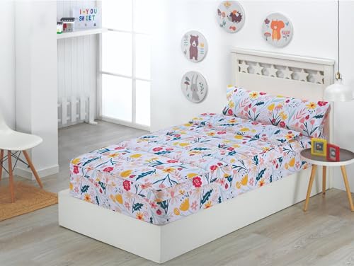 DHESTIA HOME - Saco Nórdico con Cremallera Ajustable Cama Infantil 90 y Cama 105 Florenzia Color Único Talla Cama 105