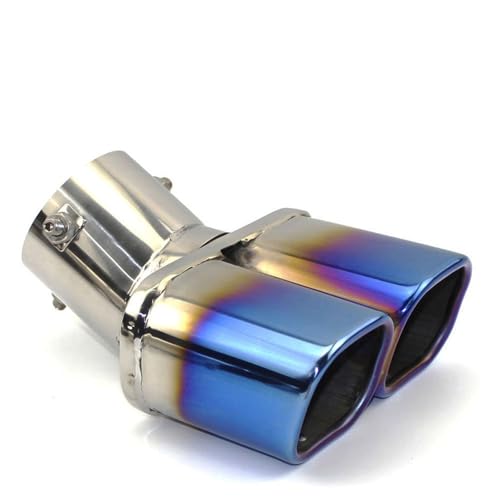 Tubo de escape universal de 75mm con salida doble para silenciador de coche
