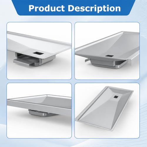 Image of Grill Grease Tray Replacement for Royal Gourmet GD4002T 4-Burner Grill | Fits Royal Gourmet GD4002T 4-burner. Enameled steel drip pans. Rustproof, heat-resistant. Catches grease, prevents flare-ups.