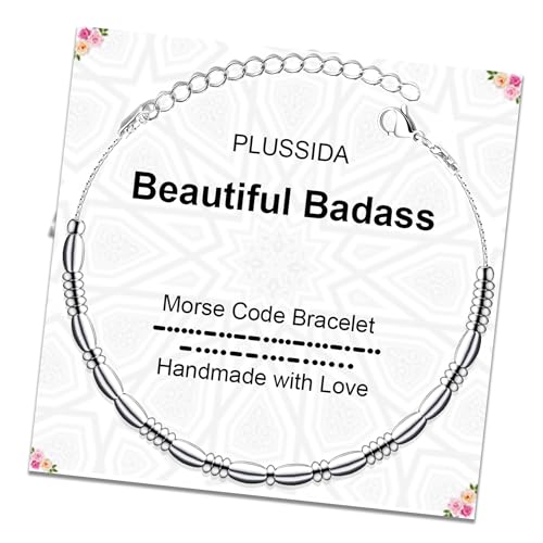 Morse Code Bracelets for Women and Men,Unique Funny Inspirational Birthday Gifts for Her Mother Mom Daughter Wife Bestie Sister Him Best Friends Friendship Gift Stainless Steel Beads Bracelet
