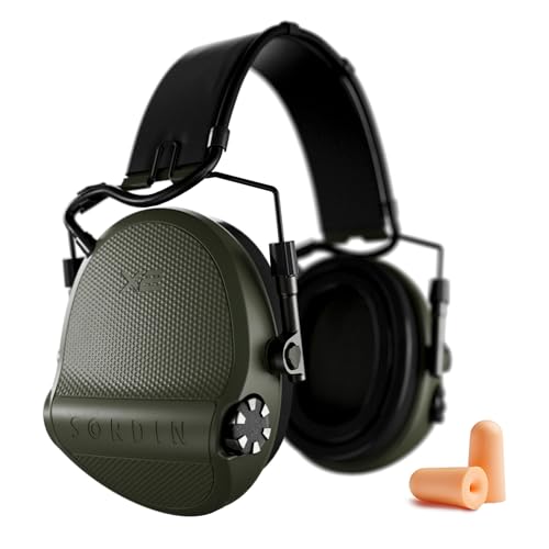 Sordin Supreme X2 Shooting Ear Protection Electronic Hearing Protection Ear Muffs with Earplug Mode and Low-Profile Cups for Hunting & Shooting (NRR 35 / SNR 40) (Green)