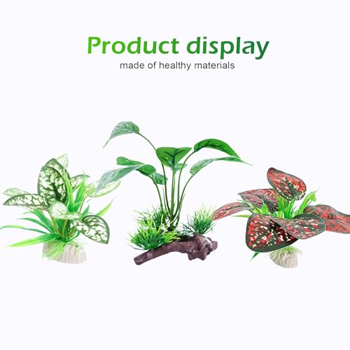 Image of 3PCS Reptile Artificial PlantsTerrarium Plants Aquarium Plants Decorations for Amphibian Habitat Decor
