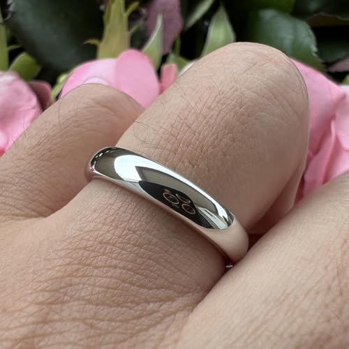 Image of TUTISS 2mm 3mm 4mm 5mm 6mm 7mm 8mm 10mm White Tungsten Rings for Men Women Engagement Wedding Bands Domed Polished Shiny Comfort Fit