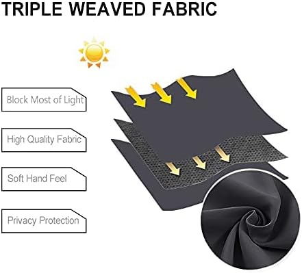 Miniatura 4 de DWCN Cortinas opacas para dormitorio con alzapaños, con aislamiento térmico, bloquean la luz, con ojales, para ventana de la sala, 42 x 54 pulgadas