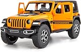 WAKAKAC Toy Car Compatible for 1/32 Wrangler Alloy Diecast Pull Back Model Car Collectible Gift with Light and Sound Toy Vehicle for Kids Boys Girls Toddler Christmas Birthday Gift Orange Car