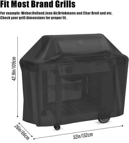 Grill Gasgrill Abdeckplane, Grill Abdeckung Abdeckhaube, Grillabdeckung BBQ Cover Gasgrill Wetterfest Wasserdicht Staubdicht Grill Schutzhülle Grillschutz, Grillabdeckungen - 132x66x109cm