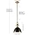 JONATHAN Y JYL9535A Homer 10" 1-Light Modern Industrial Iron LED Dome Pendant, Bohemian, Classic, Cottage, Farmhouse, Industrial, Rustic, Transitional, Dining Room, Kitchen, Foyer, Black/Brass Gold