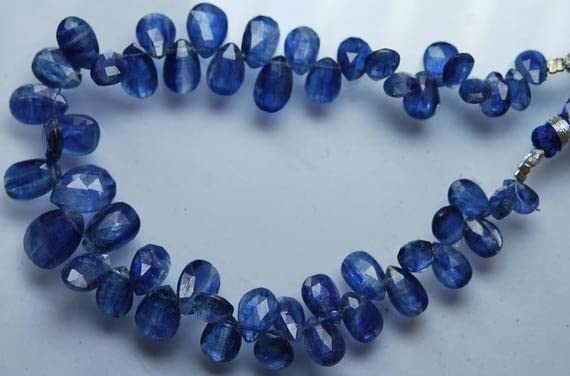 Kyanite véritable facettée haut de gamme, fil de briolettes de 13-8mm pour bijoux de luxe