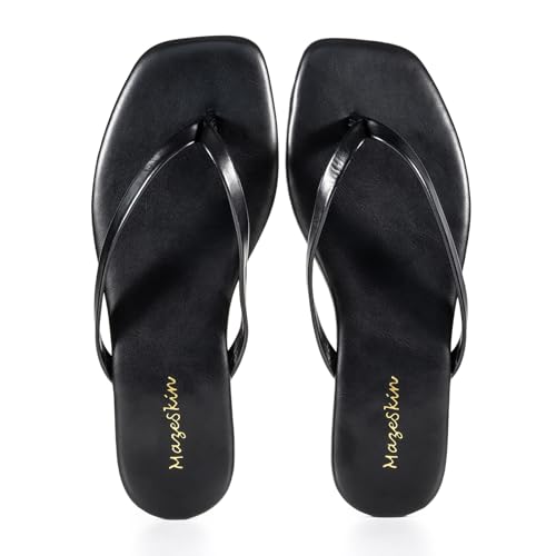 mazeskin Memory Foam Vegan Leather Flip Flops