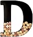 Wine Cork Holder - Metal Monogram Letter (D), Black, Large | Wine Lover Gifts, Housewarming, Engagement & Bridal Shower Gifts | Personalized Wall Art | Home Décor
