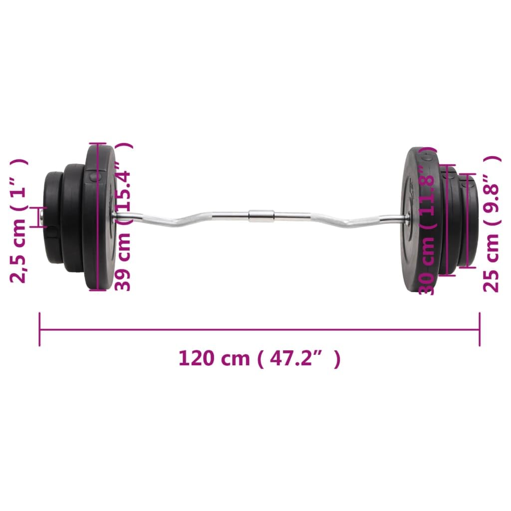 Mancuerna Curl con Discos 60 kg,Deportes,Fitness y musculación,Levantamiento de Pesas,Peso Libre,61.62kg-3145018