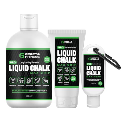 GRAFTA Fitness Pro Liquid Chalk for Weightlifting Climbing Gymnastics & CrossFit | Anti-Slip Hand Grip | Max Grip | No Mess Quick Drying Formula (50ml)