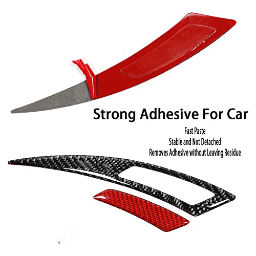 Image of Fender Anti-Scratch Protector Trim,Carbon Fiber Emblem Protector Fender Molding Side Stickers Decals Badge Sports Decoration Lossless Installtion Accessories 2 Packs Red