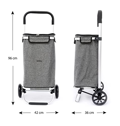 blnbag T2 - Klappbarer Einkaufstrolley Shopping Bag Trolley, Leichter Einkaufsroller stabiles Alu-Gestell, Einkaufstasche mit Rollen, 45L, 96 cm – Bild 5