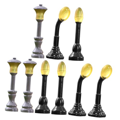 FAVOMOTO 9pcs Miniature Decorative Street Light Model for -landscape Decor Realistic Design for House Garden Scenery