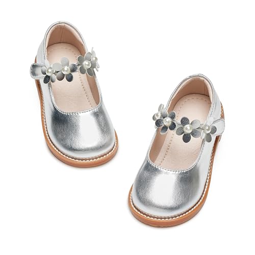 Image of Kiderence Toddler Girl Mary Jane School Uniform Dress Shoes Oxford Flats | Wide Toe Box Great Comfort for Student Shoe and Flower Girl Shoe for Wedding, Parties, Church