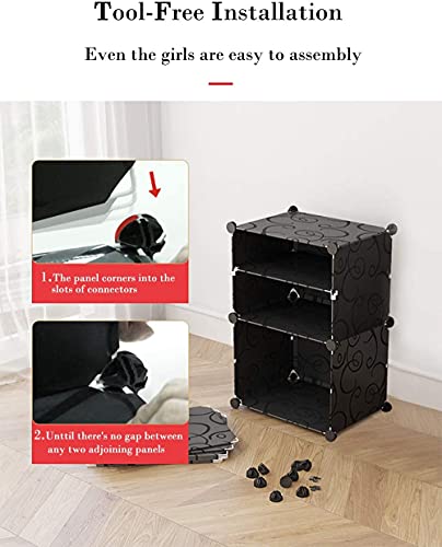 Image of Shoe Rack Multipurpose 5 Shelves Shoe Rack with Zip Door Cover & Side Pockets, Multiuse Wide Shelve,Rack for Footwear, Toys, Clothes (Black, 10-Layer)