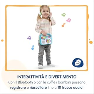 VTech Music’Kid dello Zecchino d'Oro, Lettore MP3 Bambini con 40 Brani Originali dello Zecchino D’Oro, Modalità Registrazione, Walkman Bambini Bluetooth, Lingua Italiana, Batterie Incluse, 2-6 Anni
