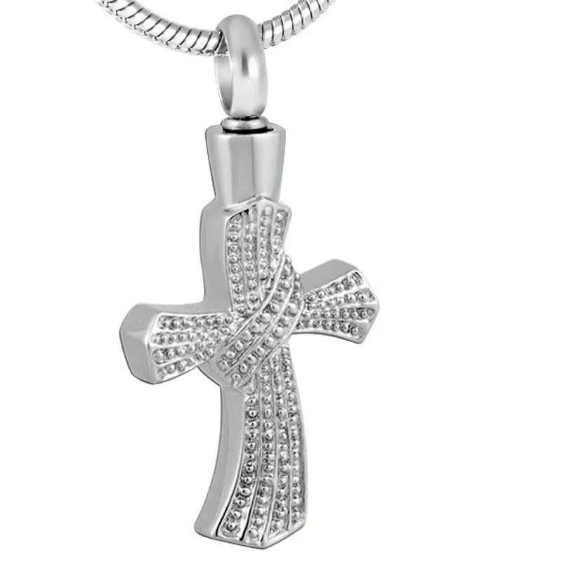 Croix tordue pour pendentif de crémation et bijou de deuil à offrir en souvenir
