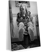 FWAHREN Funny Bathroom Canvas Wall Art, Vintage Black and White Humor Bathroom Wall Decor, Dumb A...