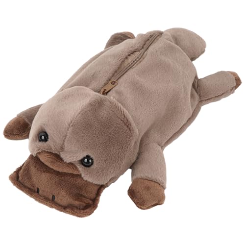 Minache Bolsa De Papelaria Pelúcia Feminina, Estojo Fofo Cachorro/Dinossauro, Cosméticos Feminina (8094+Platypus)