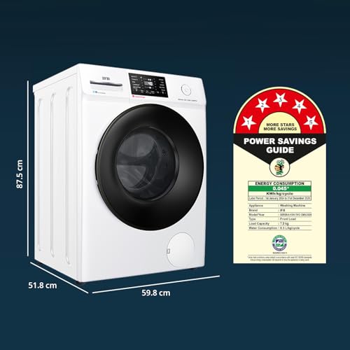 Image of IFB 7 Kg 5 Star, DeepClean Technology, AI Powered, WiFi, Fully Automatic Front Load Washing Machine (SERENA VXN 7012 CMS, PowerSteam, 9 Swirl, Steam Refresh, Inbuilt Heater, Eco Inverter, White)