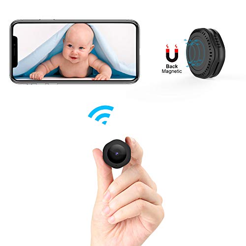 Mini WiFi Camera,CHUHE 1080P Portable Body Cameras Wireless Indoor/Outdoor Security Small Camera/Nanny Cam with Motion Detection/Night Vision (Round)