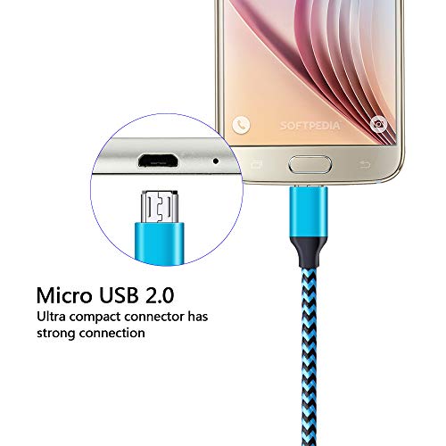 Micro Usb Cable, Fivebox 3Pack 6Ft Android Charging Cable Fast Nylon Braided Micro Usb Charger Phone Cord Compatible Samsung Galaxy J3 J7 A6 S6 S7 Edge, Lg Stylo 2/3 G3 G4 K30 K20 Plus, Android Tablet #TOP2