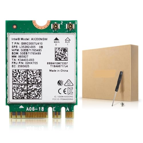 Image of WiFi 6 Card AX200NGW Wireless Network Card 2.4GHz 5GHz MU-MIMO with Bluetooth 5.2 for PC Laptop Support Windows 10 /11 64bit Not Compatible with Windows 8 0r 8.1