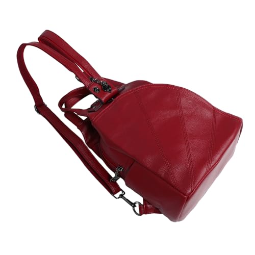 Sac à dos femme cuir rouge Yardwe pour soulager le dos avec grand volume
