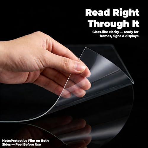 Image of 5 Pack Plexiglass Sheets 10x14 inch Flexible 1mm | Shatterproof Clear Acrylic Sheet for Picture Frame Glass Replacement, DIY Crafts & Pet Guards | Easy to Cut PET Plastic Board