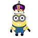 Whitehouse Peluche Minion avec lunettes en plastique, peluche douce et douce (Minion avec couronne)