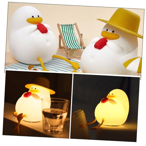 Lámpara de noche de silicona con forma de pato recargable miniatura 3