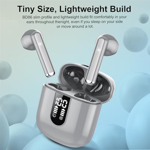 Image of Jesebang Wireless Earbuds, Bluetooth 5.4 Headphones HiFi Stereo, Bluetooth Earbuds with ENC Noise Cancelling Mic, 36H LED Display Ear Buds, IPX7 in Ear Earphones for Phone Tablet Laptop Sports, Grey