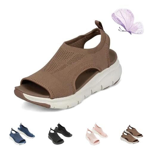 Shopellox Sandals, Washable Slingback Orthopedic Slide Sport Sandals, With Arch Support Mesh Soft Sole Casual Women Shoes