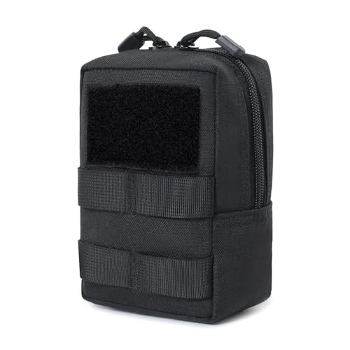 Molle Pouches, bolsa tática, bolsa de nylon EDC com compatibilidade MOLLE, bolsa de cintura para pendurar cinto de transporte militar preto
