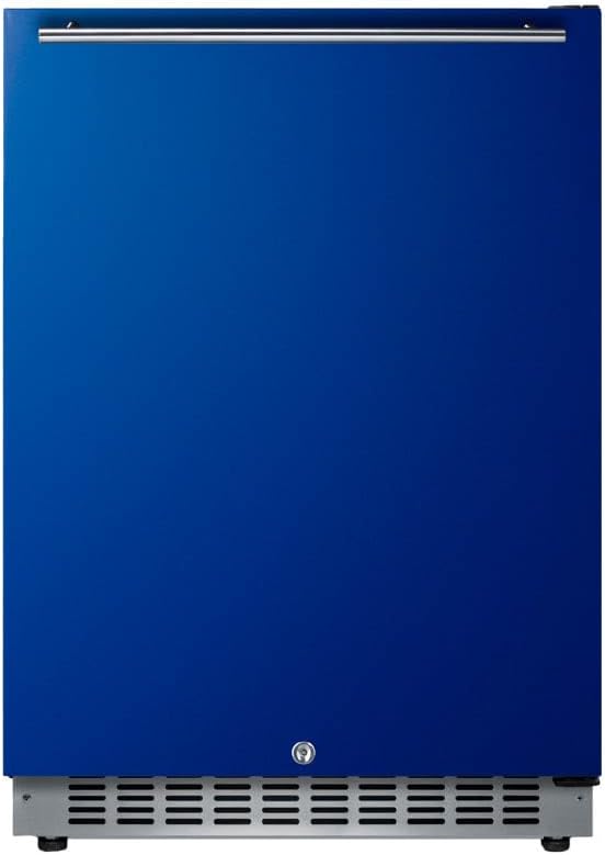 Summit 24" Built-In Refrigerator, 4.8 cu.ft., ADA Compliant, Undercounter, Blue, Stainless Steel - AL54BLHD (Left Handed Door Swing)