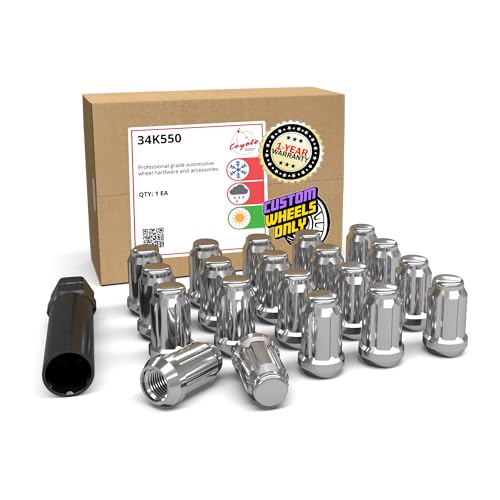 Image of Wheel Accessories Parts 20 Pcs M12x1.75 12x1.75 Thread Car Spline 35mm 1.38 inch Long Lug Nuts Chrome Spline Hex Fits Ford F150 Expedition ｜ Lincoln Navigator