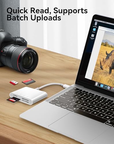 Image of USB C SD Card Reader for iPhone 15 16 /iPad /MacBook /Mac, xdgeLoad 4 Slots Type C Reader Supports SD /Micro SD /MS /XD-Picture (xD) Cards, Trail Camera Card Adapter Plug and Play