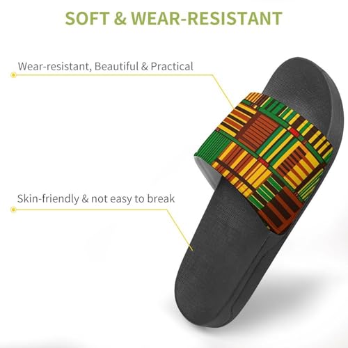 African Kente Cloth Pattern House Sandals Slip On Bathroom Slippers Beach Summer Shoes for Men Women3