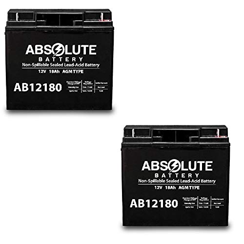 2 Pack AB12180 12V 18AH CTM Homecare HS-320, HS-360 Battery