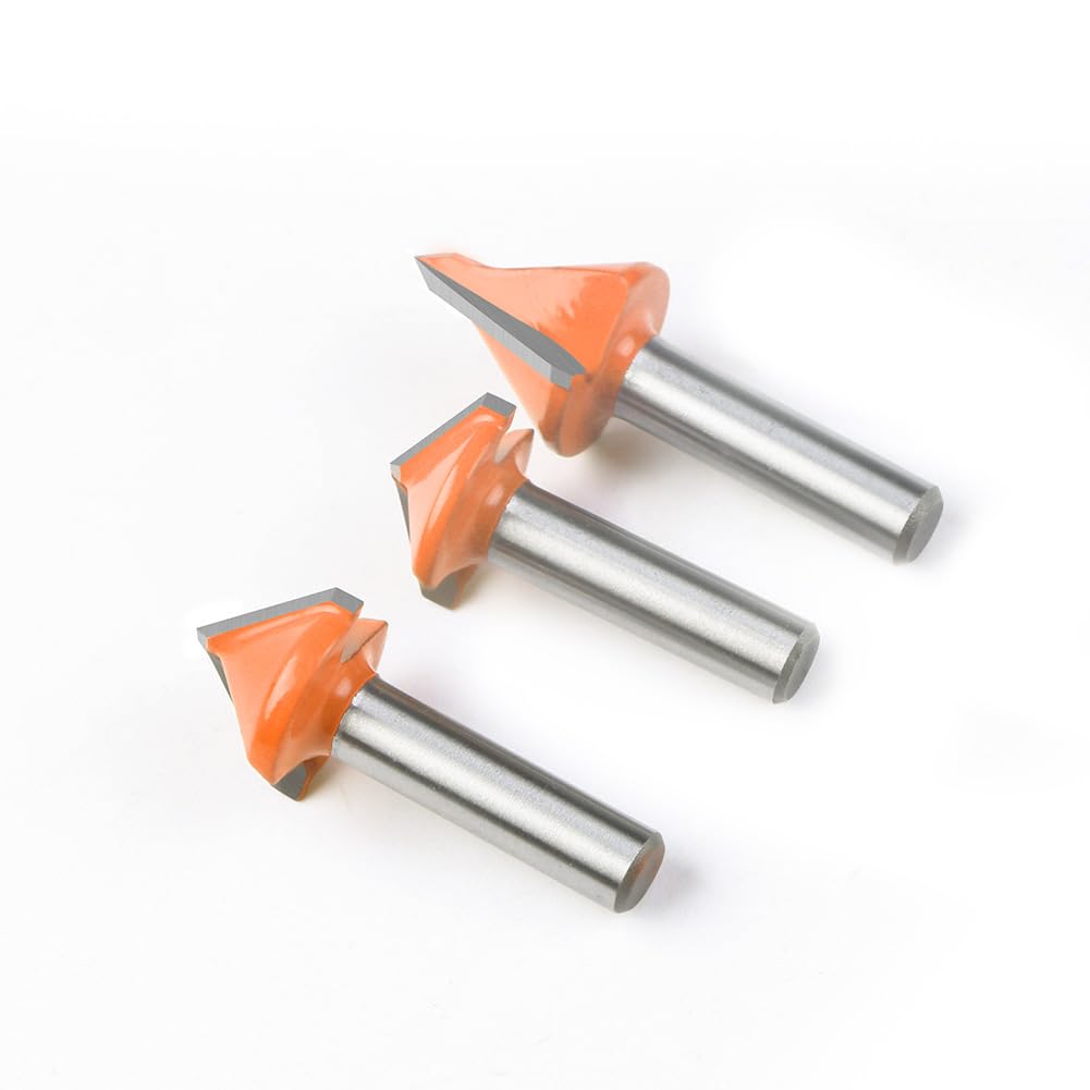1pcs 8MM Shank V Groove Router Bit - 60° 90° 120° 150° Angle Carbide CNC Engraving Tool for Woodworking and Milling(8x22mmx90Degree)