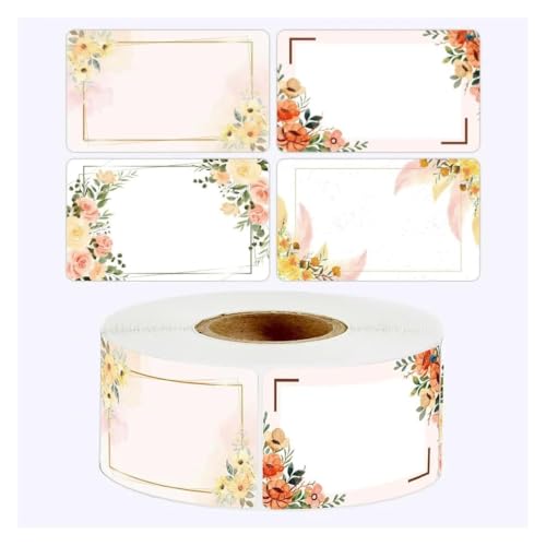 Etiquetas adhesivas de flores de 3x5 cm para organizar tu cocina con pegatinas manuscritas