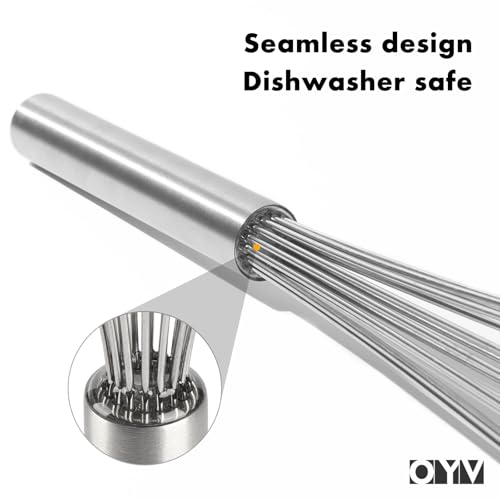 Image of OYV 18 /10 Stainless Steel Large Whisk, 17 inch Commercial Heavy Duty Whisk for Whipping Eggs, Mixing Batter, Making Sauces, Long Wisk Dishwasher Safe