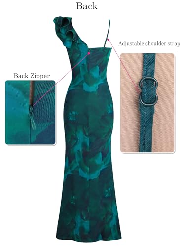 Image of VFSHOW Womens Ruffle One Shoulder Formal Prom Evening Gala Maxi Dress