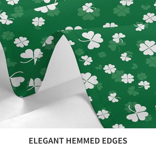 Image of St Patricks Day Tablecloth 60x60 Inch Round Shamrock Table Cover Waterproof Wipeable for Kitchen Restaurant Home Parties Holiday Party Decor