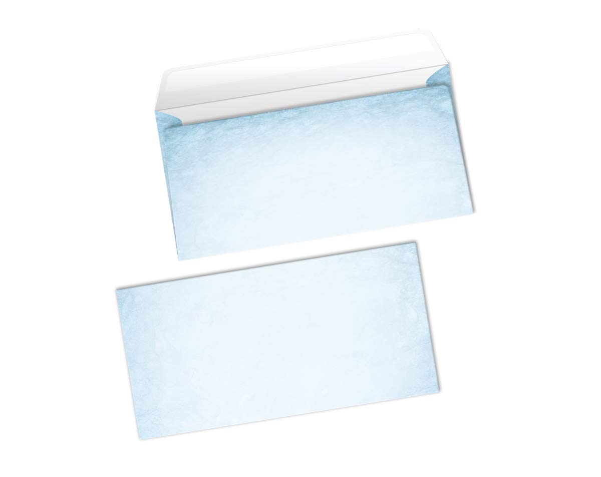 Briefpapier mit Umschlag Briefpapier-Set Vintage blau Motivpapier für Einladungen Hochzeit Urkunden (250 Blätter + 250 Umschläge)