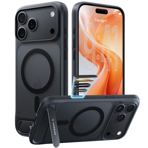 TORRAS Ostand L1 for iPhone 18 Pro Case - Integrated Stand - Black