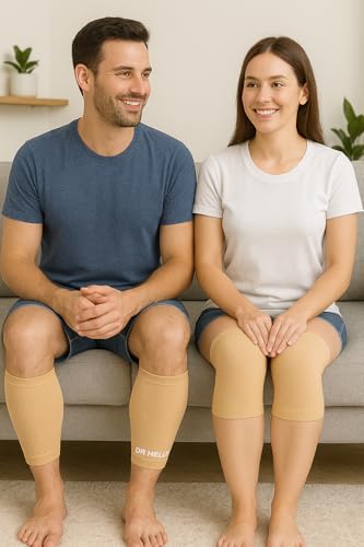 Image of Knee Cap Support Free Size Skin - Stretchable Compression Knee Sleeve Elastic Knee Support Unisex Knee Brace
